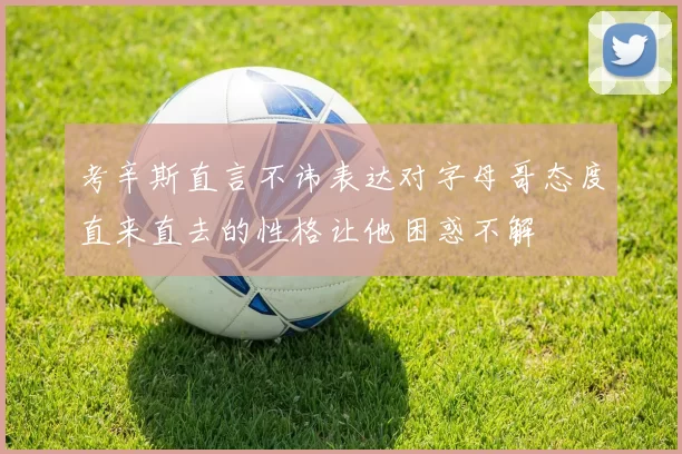 考辛斯直言不讳表达对字母哥态度直来直去的性格让他困惑不解